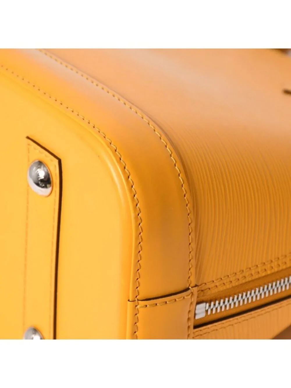 Louis Vuitton Alma Handbag Epi Leather Yellow Silver